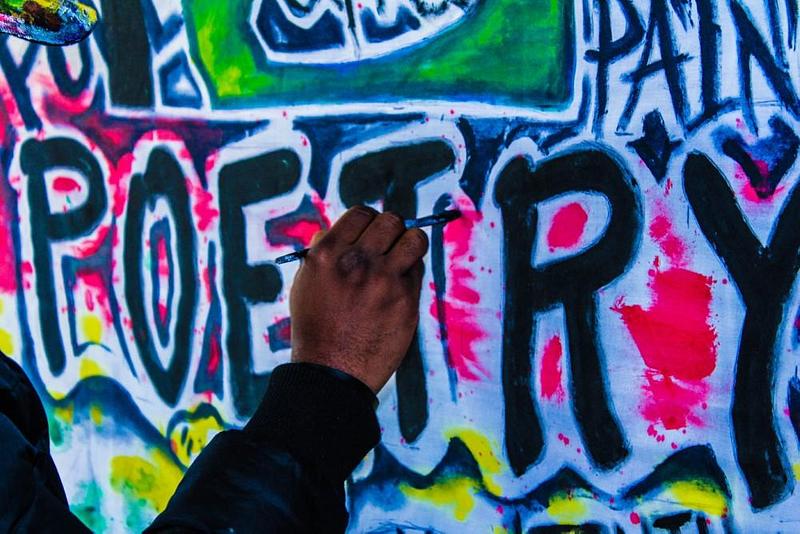 'Poetry' written as graffiti