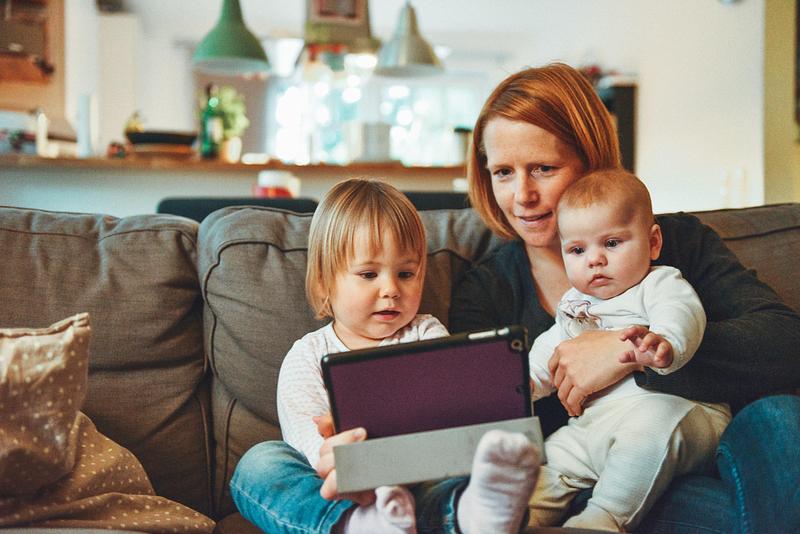 Family using iPad