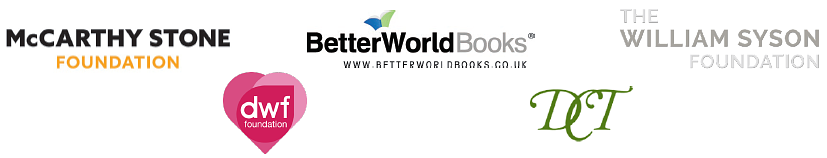 Logos for McCarthy Stone Foundation, Better World Books, The William Syson Foundation, The DWF Foundation, and The D'Oyly Carte Charitable Trust Logos for McCarthy Stone Foundation, Better World Books, The William Syson Foundation, The DWF Foundation, and The D'Oyly Carte Charitable Trust
