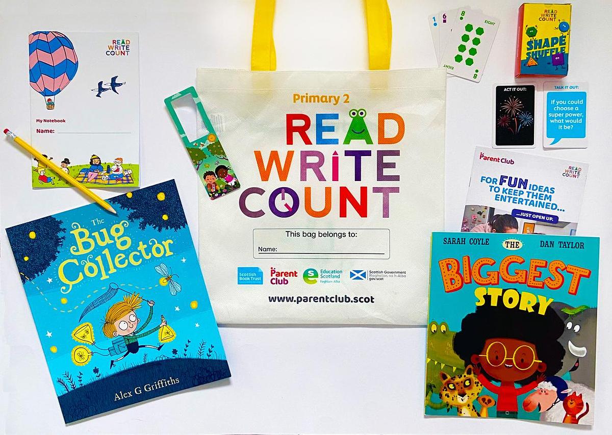 P2 Read Write Count bag, The Bug Collector book, The Biggest Story book, pencils, leaflets and other Read, Write, Count resources. P2 Read Write Count bag, The Bug Collector book, The Biggest Story book, pencils, leaflets and other Read, Write, Count resources.