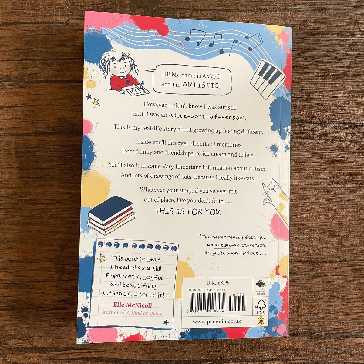 Back cover of Abigail Balfe's book 'A Different Sort Of Normal'