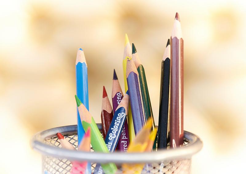 Pot of colouring pencils