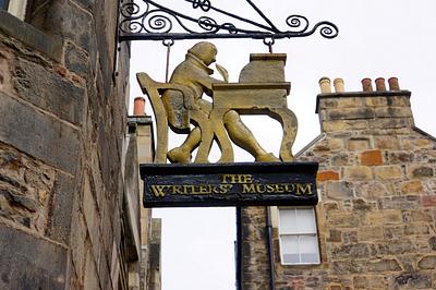 Photo of the sign outside the Writer's Museum in Edinburgh