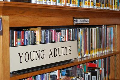 Shelf of young adult books